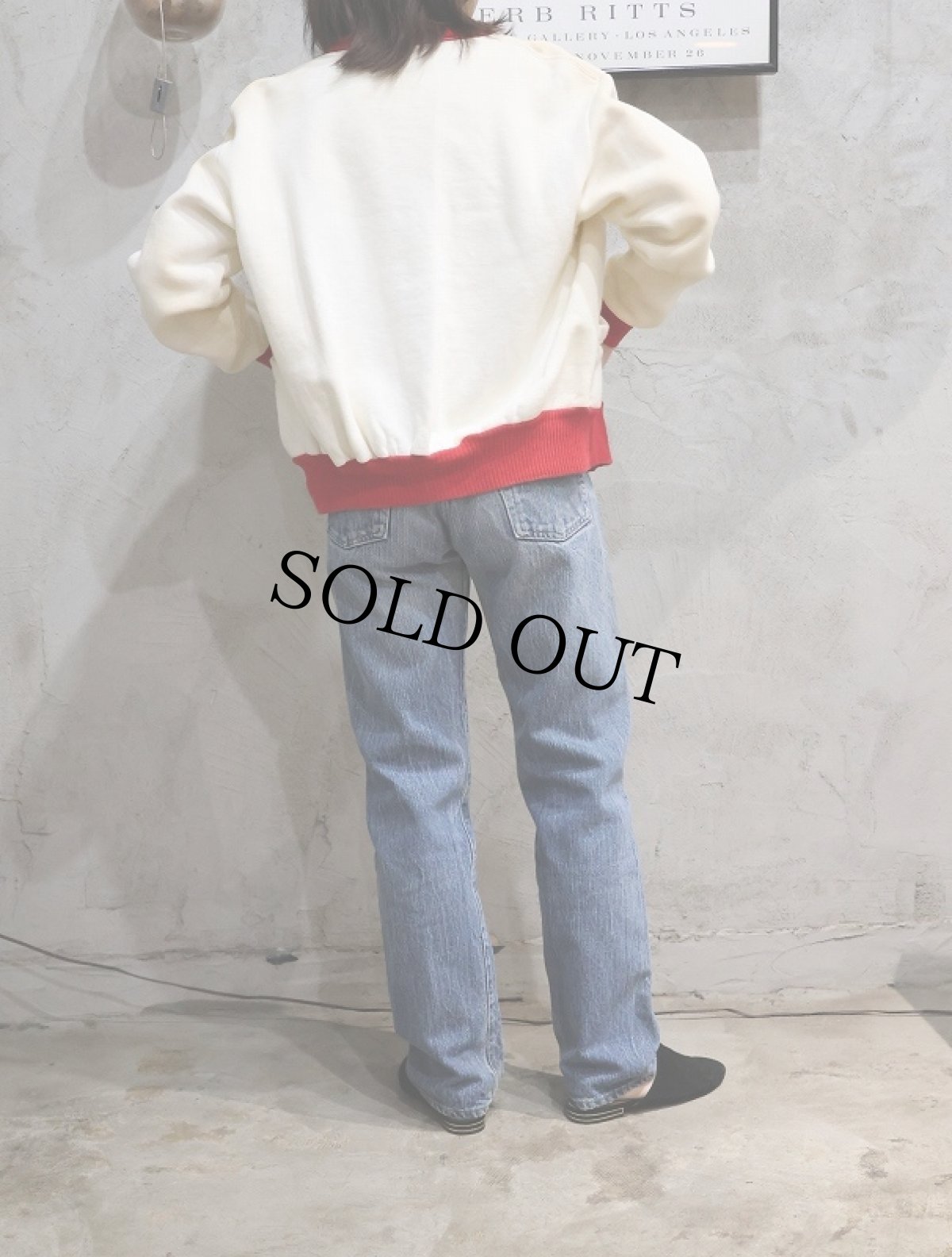 画像3: 50's AKOM パチポケ 針抜きリブ スウェットジップパーカー M (3)