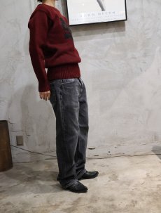 画像2: 50〜60's フェルトワッペン レタードニットセーター (2)