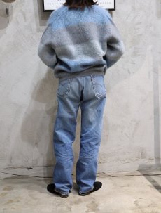 画像4: 60's Penneys TOWNCRAFT ボーダー柄 Vネック モヘアニットセーター M (4)