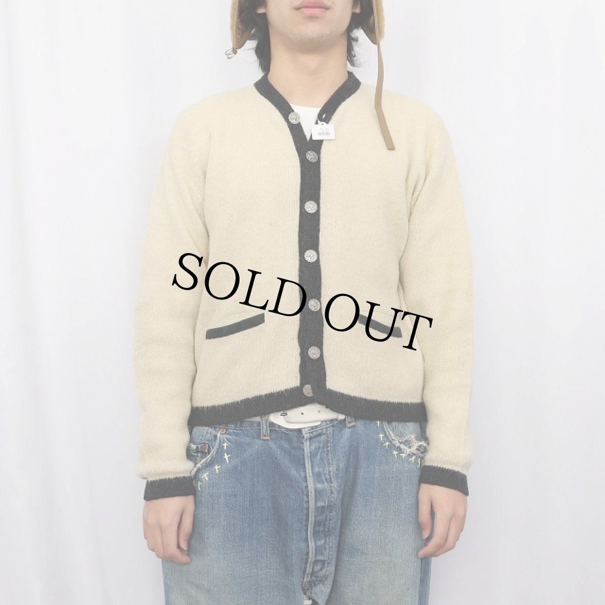 画像2: 60's SEARS SPORTSWEAR モヘアニットカーディガン M (2)