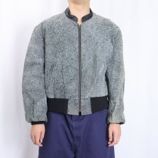 画像2: 80〜90's USA製 クロコ柄 スエードレザージャケット SIZE46 (2)