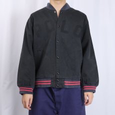 画像3: 90's POLO SPORT Ralph Lauren 虎刺繍 コットンスタジャン BLACK  (3)