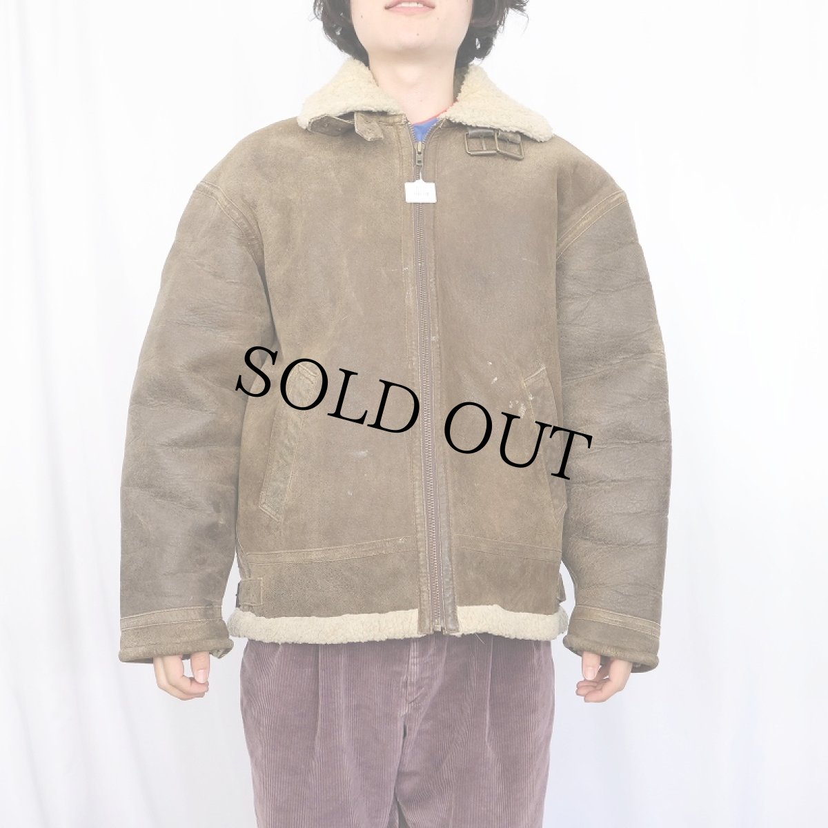 画像2: B-3 TYPE ムートンフライトジャケット  (2)