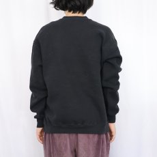 画像3: 80's RUSSELL ATHLETIC USA製 "IOWA"  前V フロッキープリントスウェット BLACK XL (3)