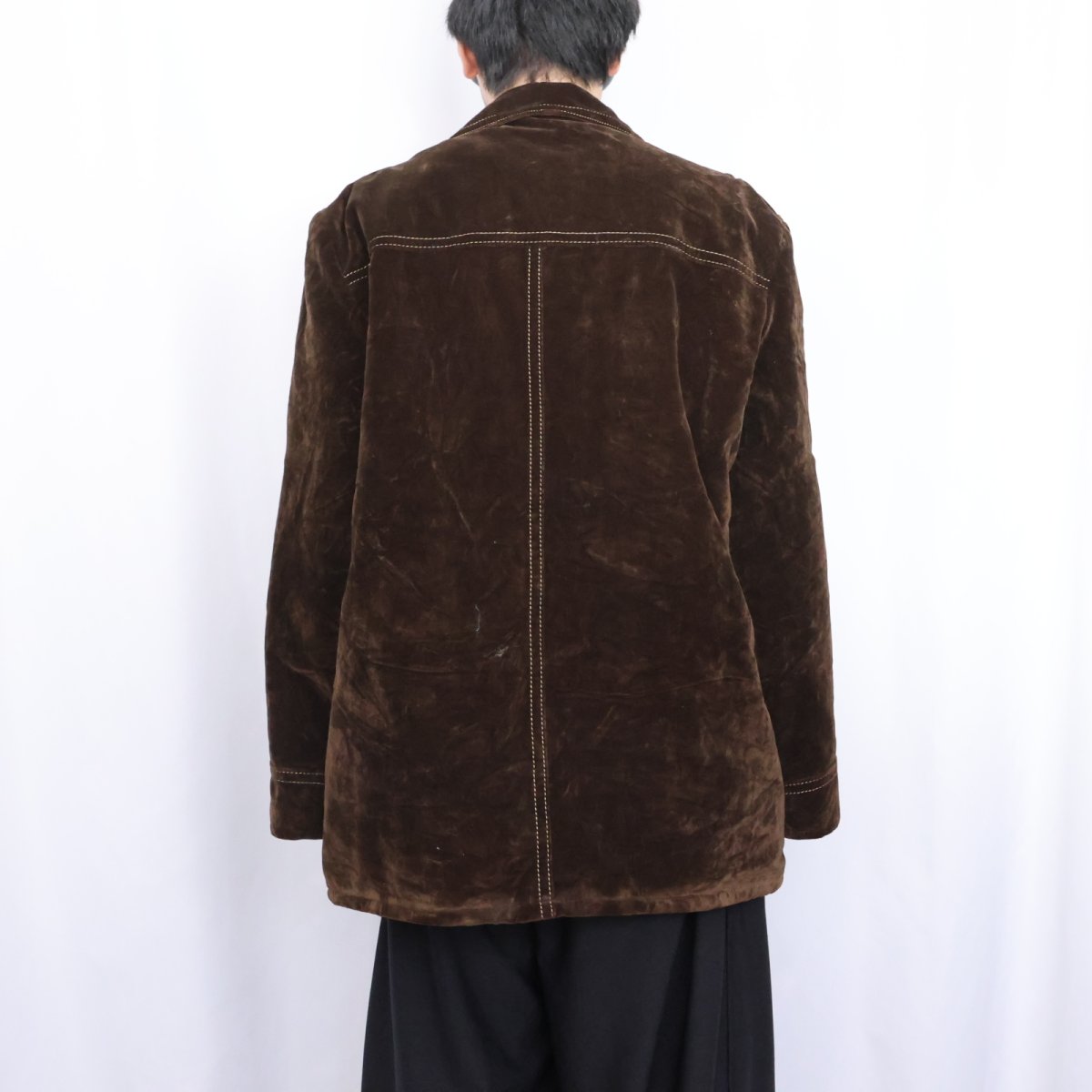 画像3: 70's JCPenney 裏ボア ベルベットジャケット BROWN L (3)