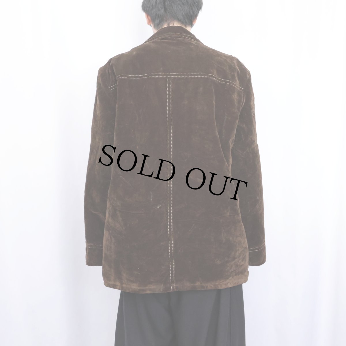 画像3: 70's JCPenney 裏ボア ベルベットジャケット BROWN L (3)