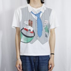 画像2: 80's USA製 騙し絵イラストプリントTシャツ XL (2)