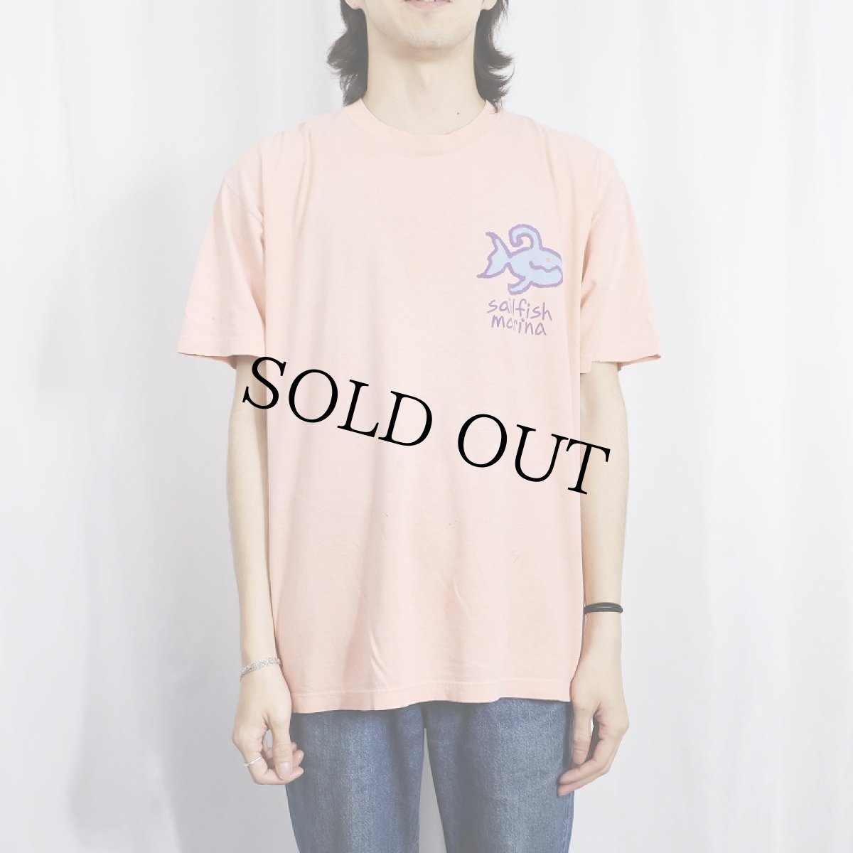 画像3: 90's GRAVITY GRAPHICS USA製 "sailfish marina" 魚イラストプリントTシャツ L (3)