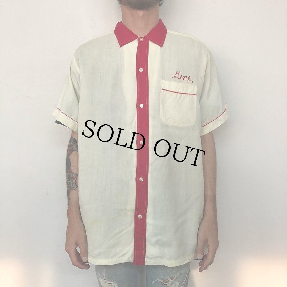 画像4: 50's Crown Prince チェーン刺繍 ボーリングシャツ L (4)