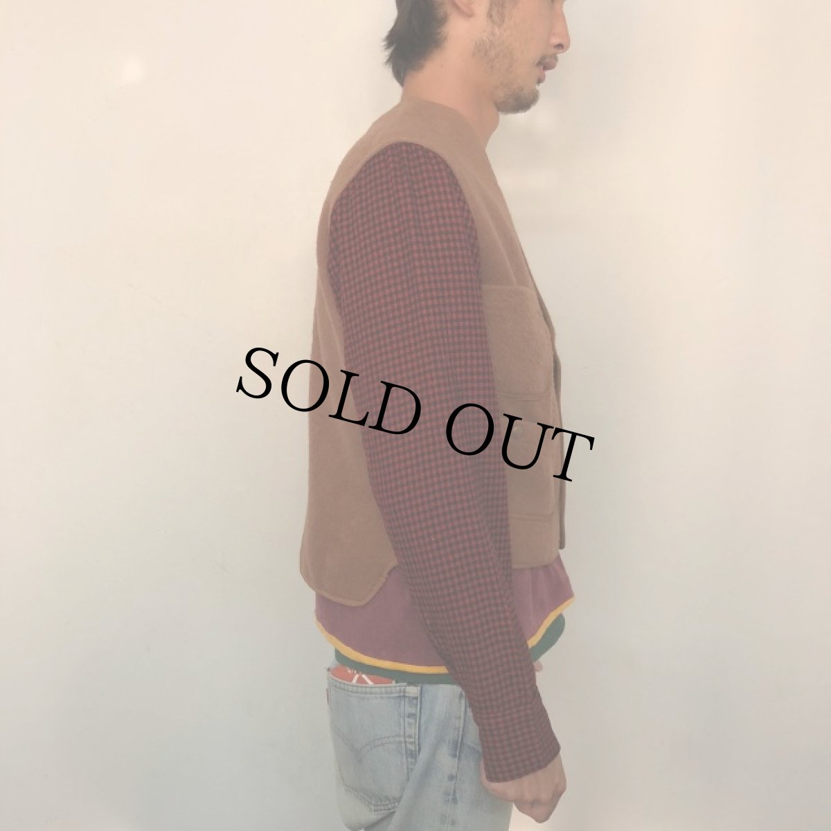 画像4: 50's L.L.Bean 黒タグ筆記体 ウールスポーツベスト 40 (4)