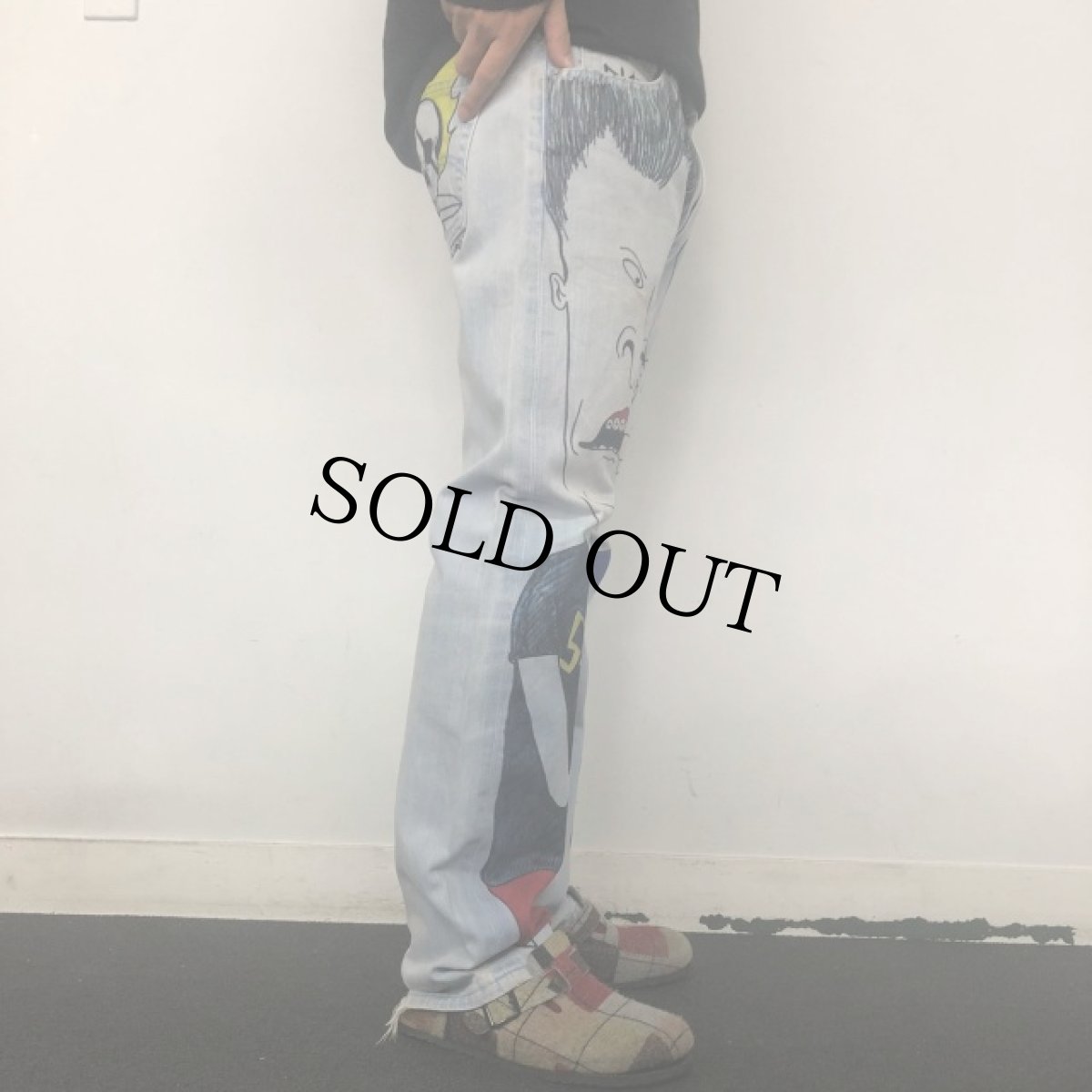 画像3: Levi's 506 "Beavis＆Butt-Head" ハンドペイント デニムパンツ W35 (3)