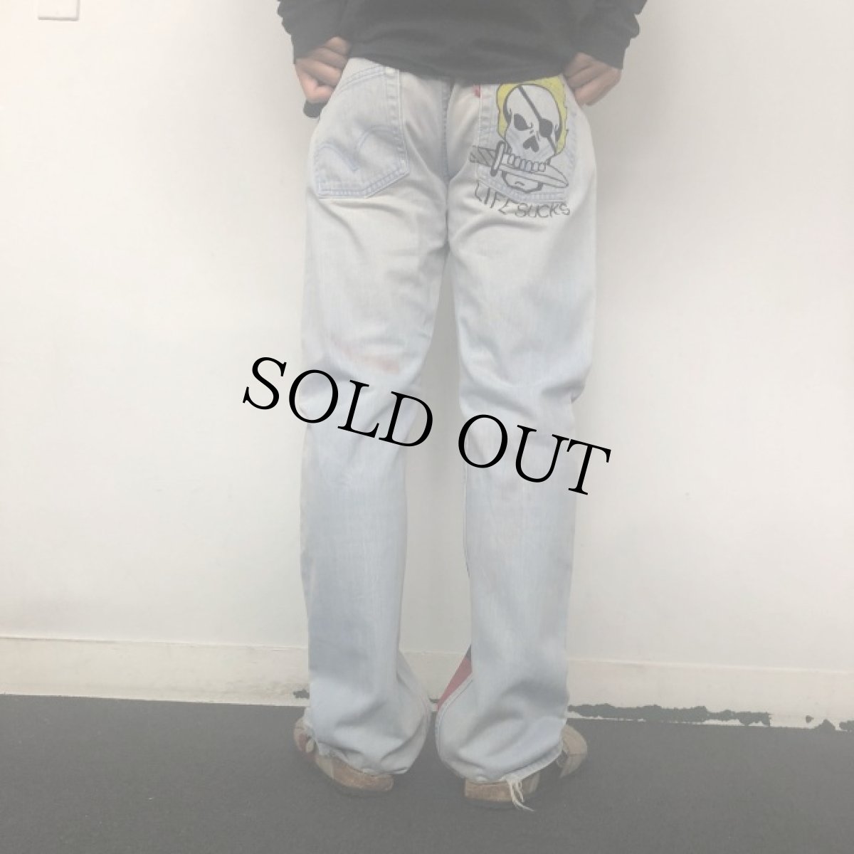 画像4: Levi's 506 "Beavis＆Butt-Head" ハンドペイント デニムパンツ W35 (4)