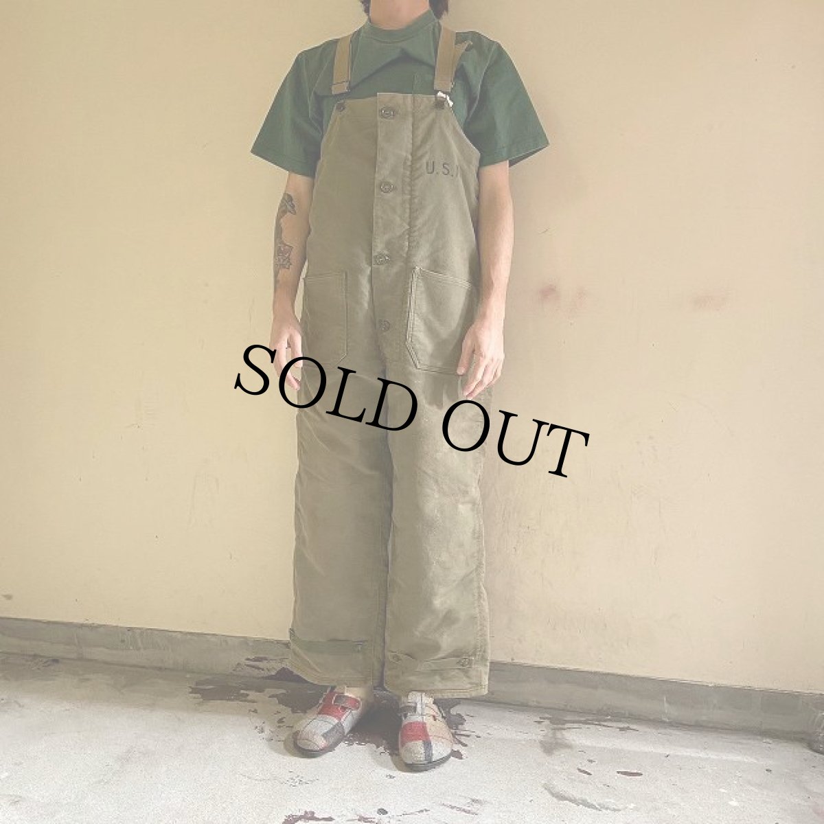 画像3: 40's US.NAVY N-1 デッキパンツ ステンシル入り SMALL (3)