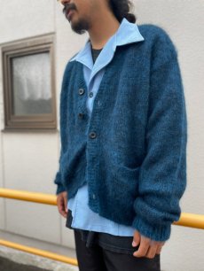 画像4: 【SALE】STRANGE TRIP 2021AW "MIX MOHAIR CARDIGAN" BLUE×BLACK 【M】 (4)