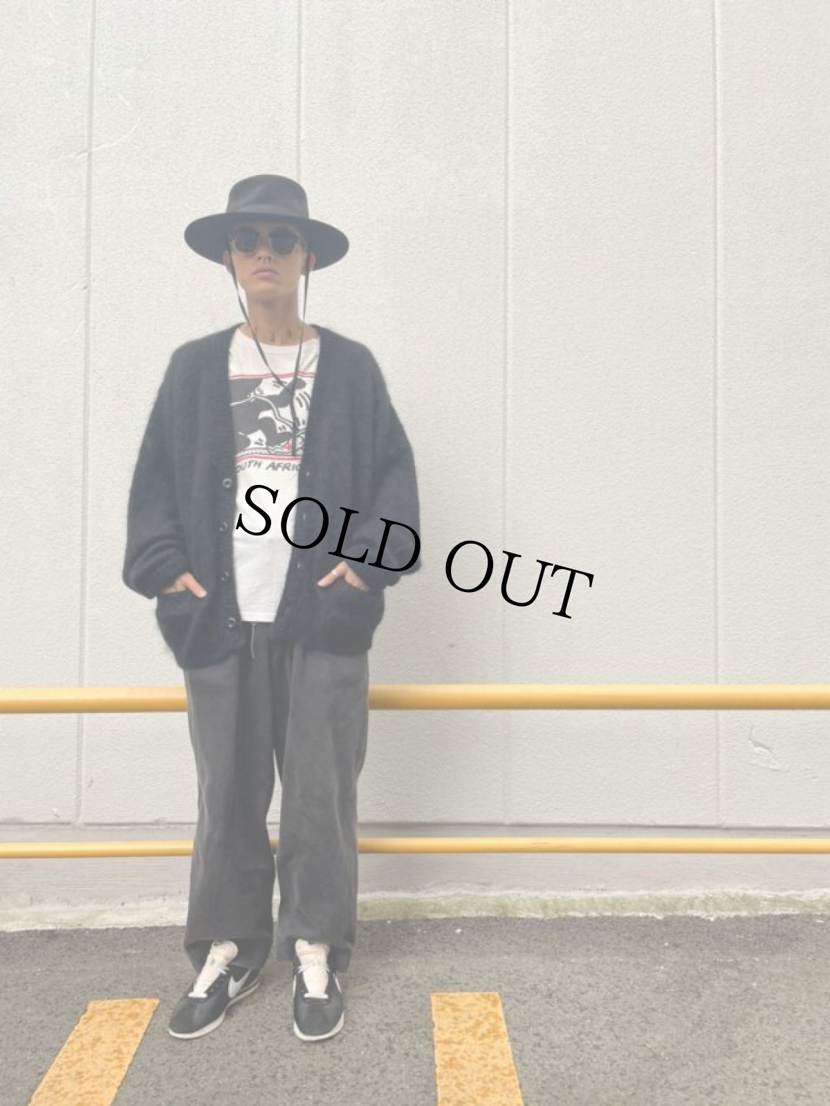 画像2: Feeet別注 STRANGE TRIP 2021AW "MIX MOHAIR CARDIGAN" BLACK×BLACK 【L】 (2)
