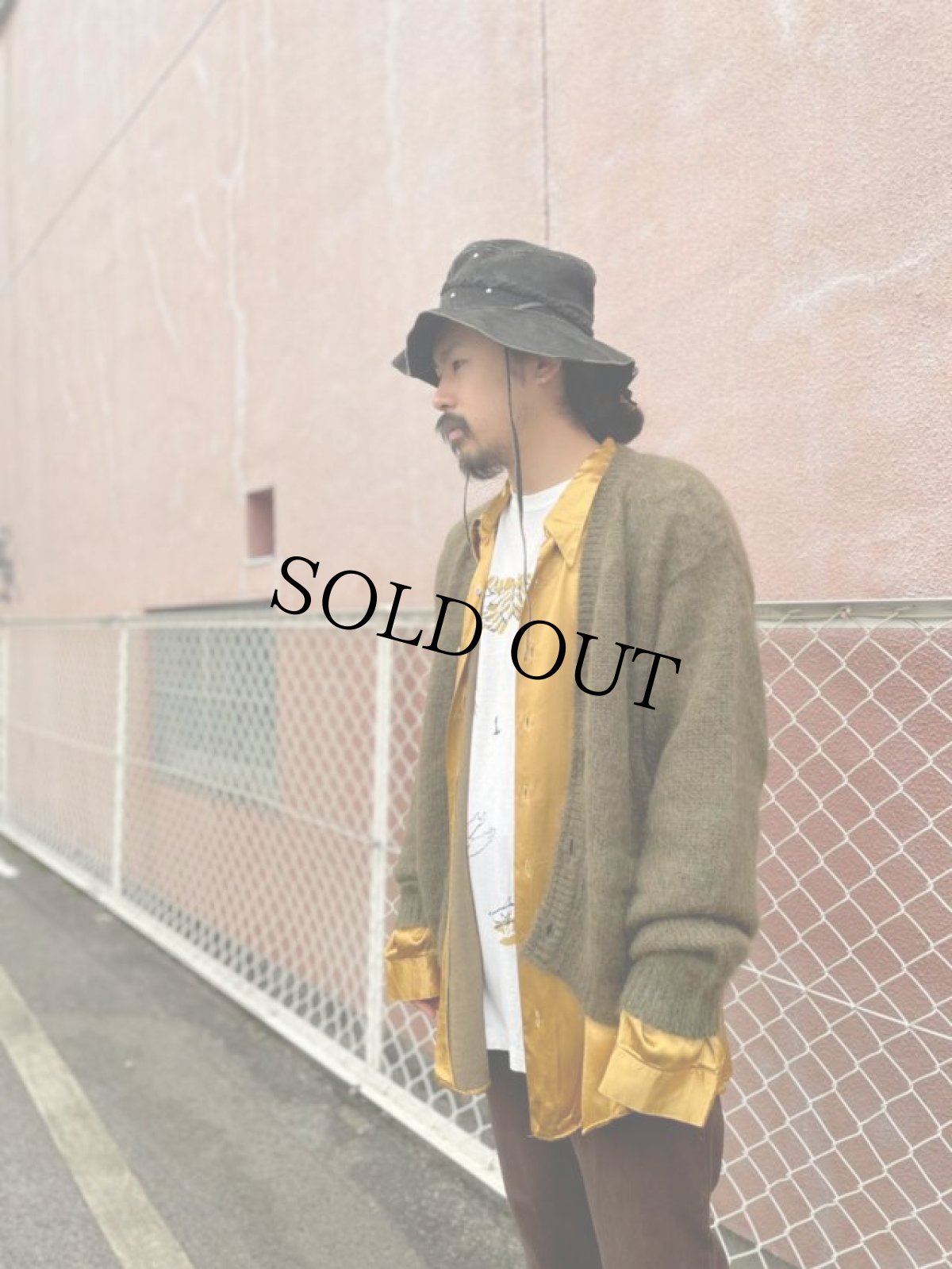 画像3: STRANGE TRIP 2021AW "MIX MOHAIR CARDIGAN" KHAKI×CAMEL 【L】 (3)