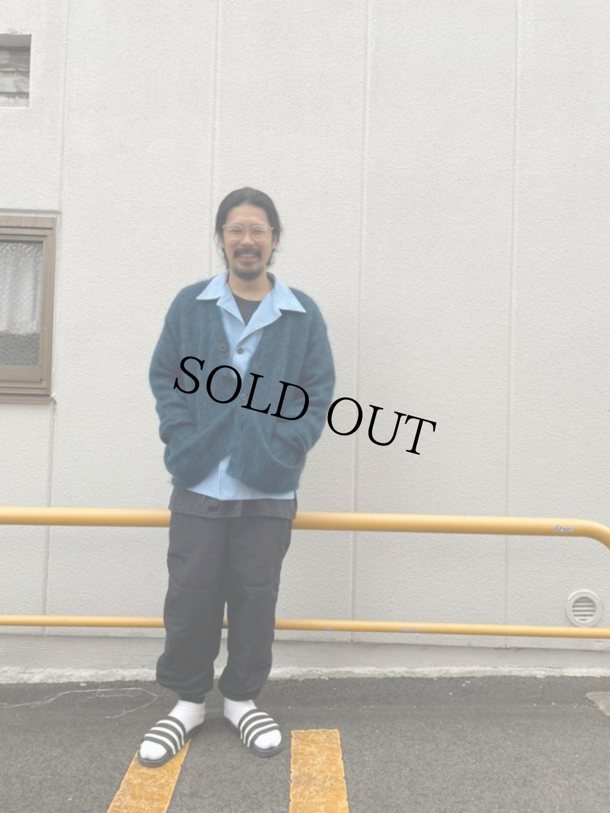 画像2: STRANGE TRIP 2021AW "MIX MOHAIR CARDIGAN" BLUE×BLACK 【L】 (2)