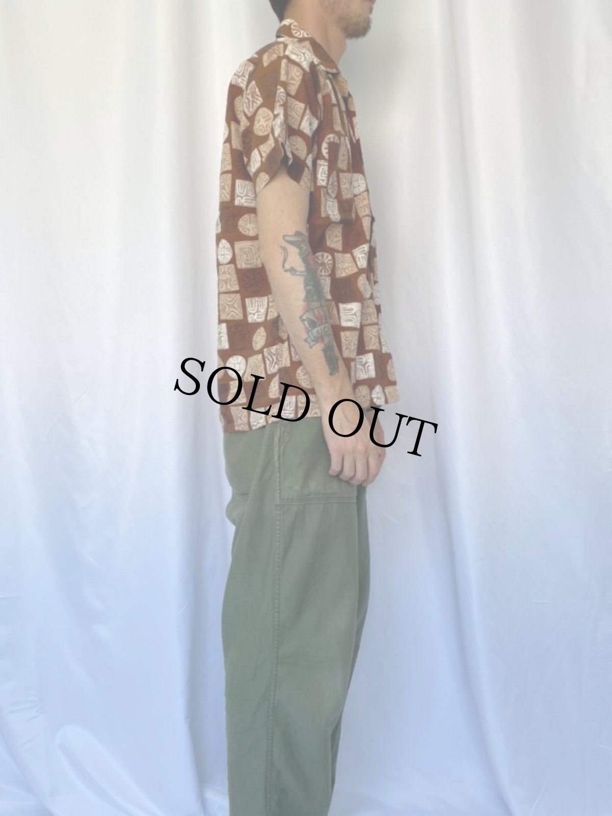 画像3: 60's Duke of Hollywood CARIFORNIA 総柄アロハシャツ M (3)