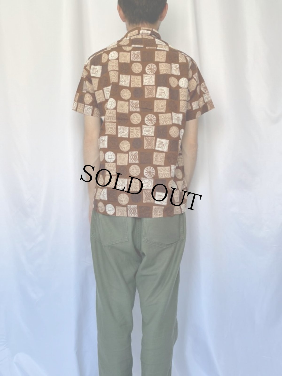 画像4: 60's Duke of Hollywood CARIFORNIA 総柄アロハシャツ M (4)