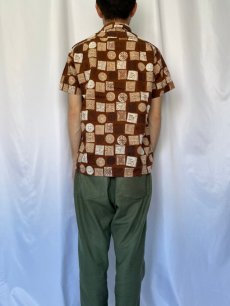 画像4: 60's Duke of Hollywood CARIFORNIA 総柄アロハシャツ M (4)