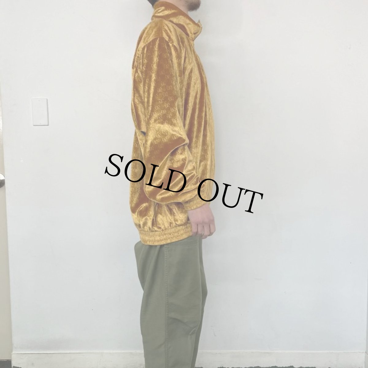 画像3: RAW BLUE "GUCCI" パロディ ベロアジャケット 2XL (3)