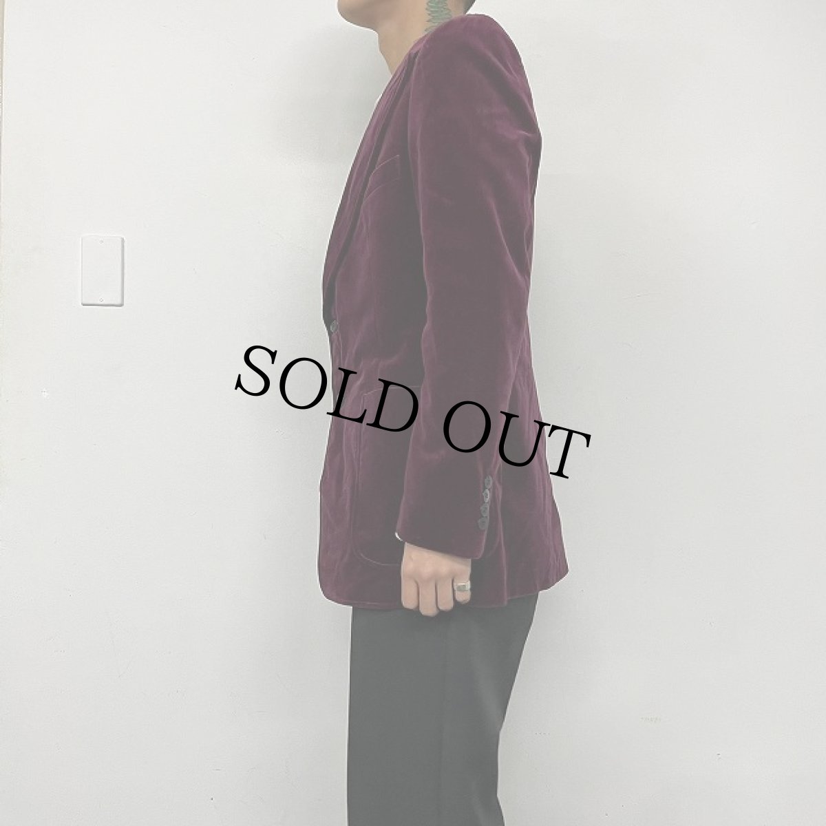 画像3: VINTAGE Yves Saint-Laurent FRANCE製 ベロアテーラードジャケット (3)