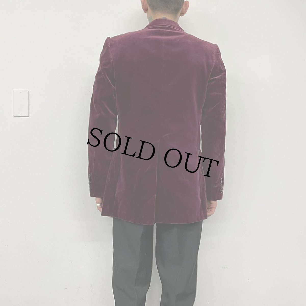 画像4: VINTAGE Yves Saint-Laurent FRANCE製 ベロアテーラードジャケット (4)