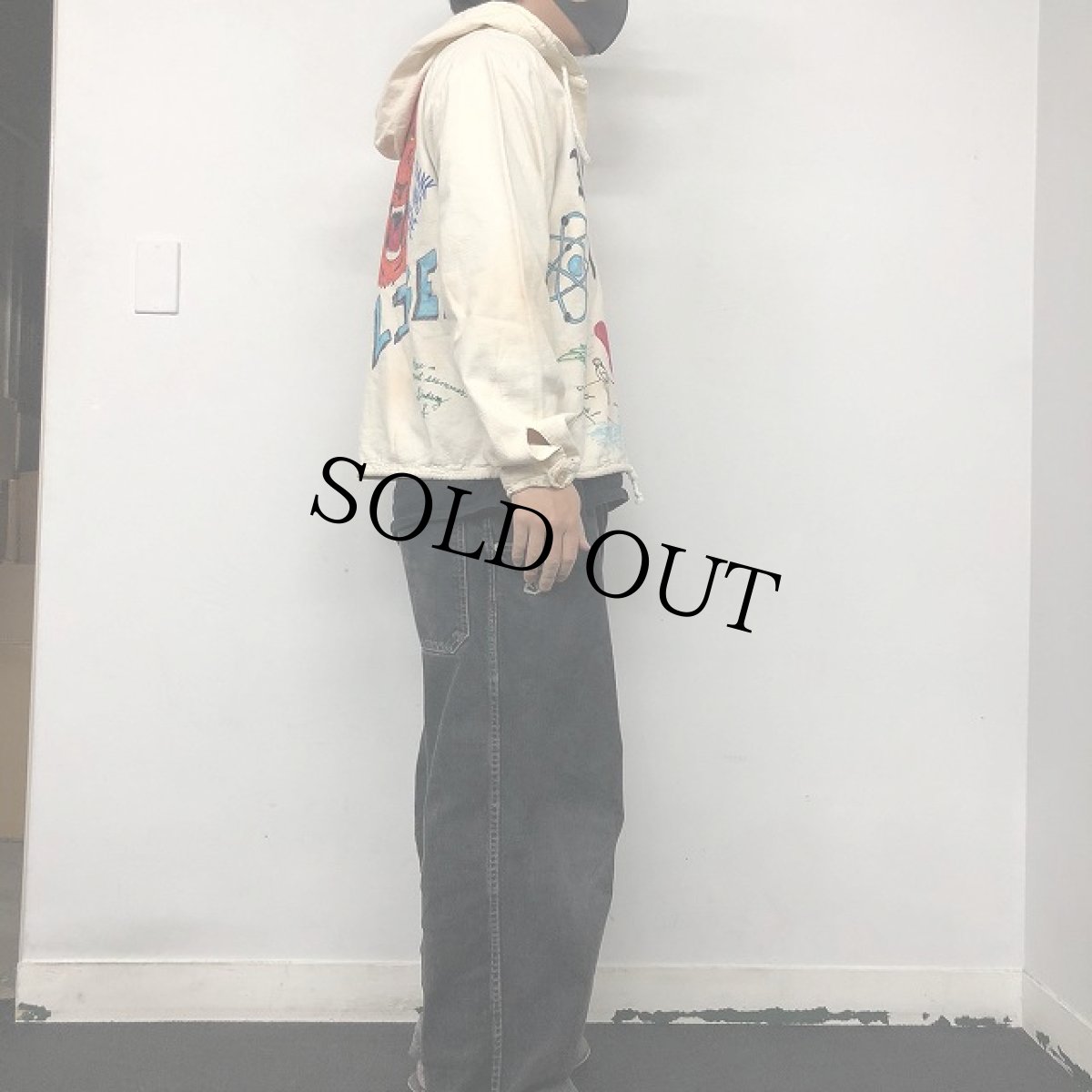 画像4: 90's Hand Painted サックパーカ XL (4)