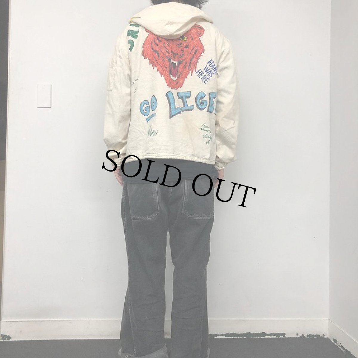 画像5: 90's Hand Painted サックパーカ XL (5)