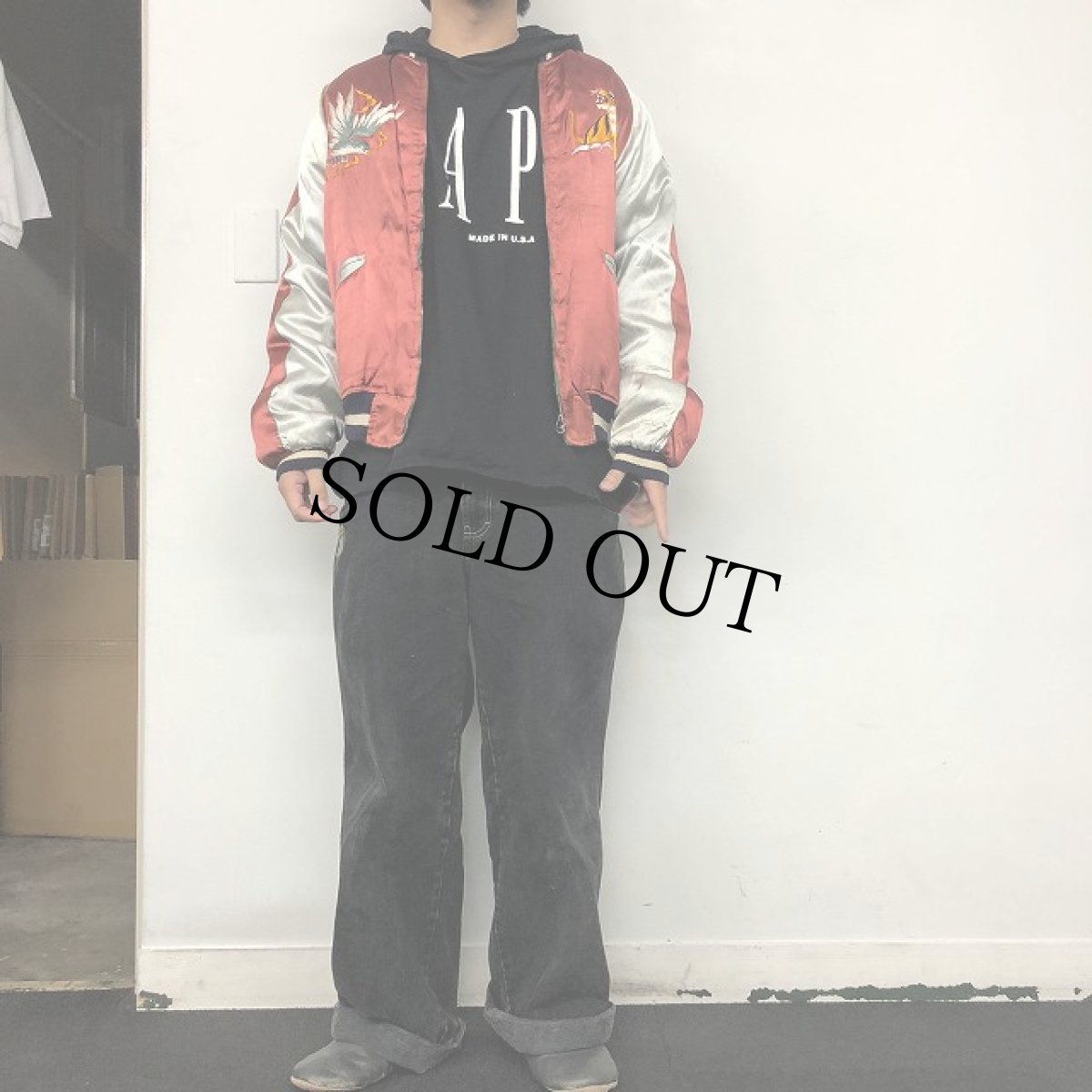 画像5: 50's "Japan" 富士山 サテンスーベニアジャケット (5)