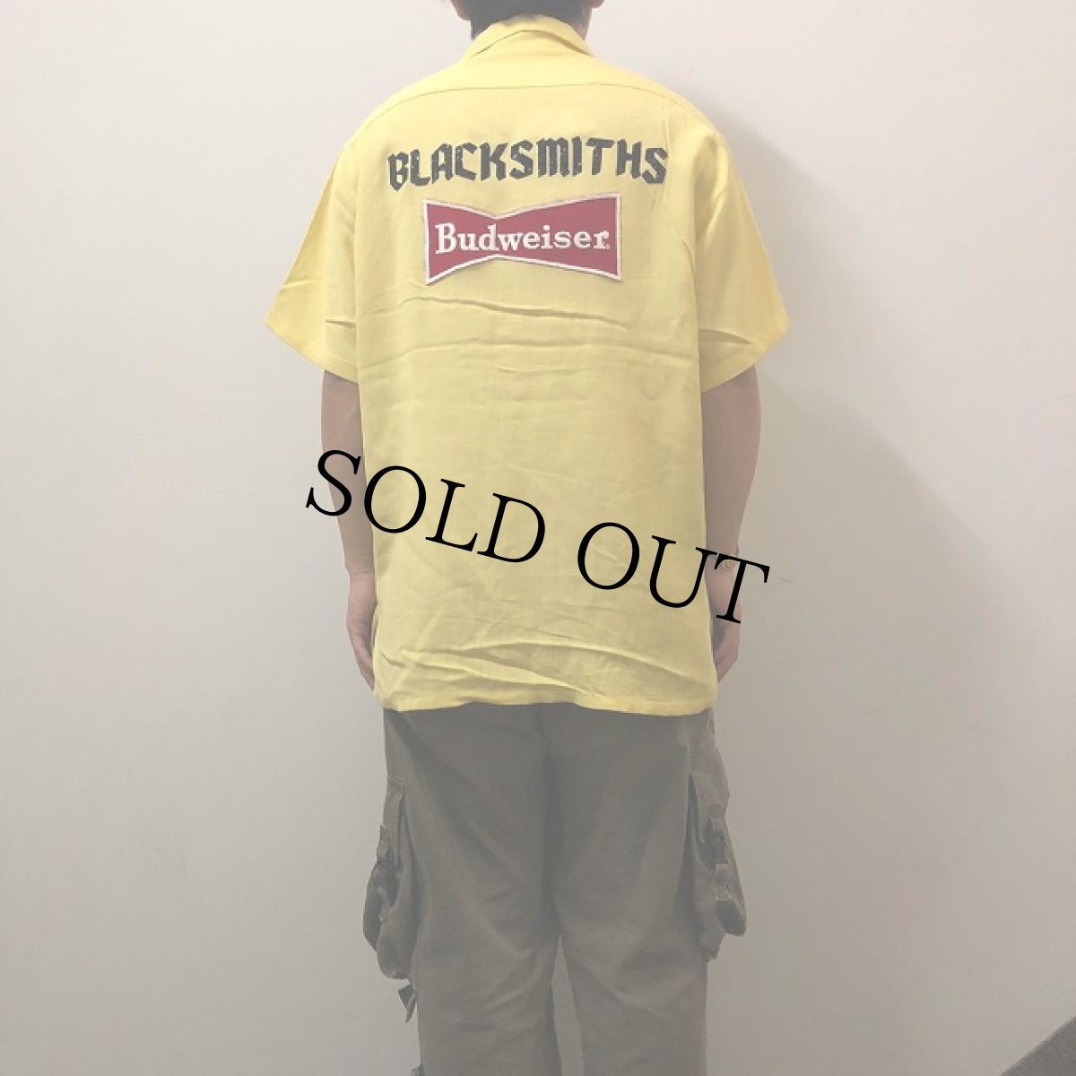 画像6: 60's Air flo "BLACK SMITHS Budweiser" フロッキープリント ボーリングシャツ (6)