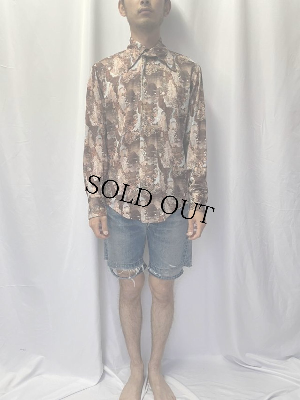 画像2: 70's "Mucha" 総柄シャツ (2)