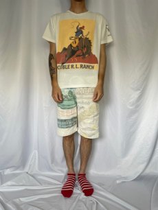 画像2: 90's Ralph Lauren POLO COUNTRY "DOUBLE R.L.RANCH" カウボーイプリントTシャツ L (2)