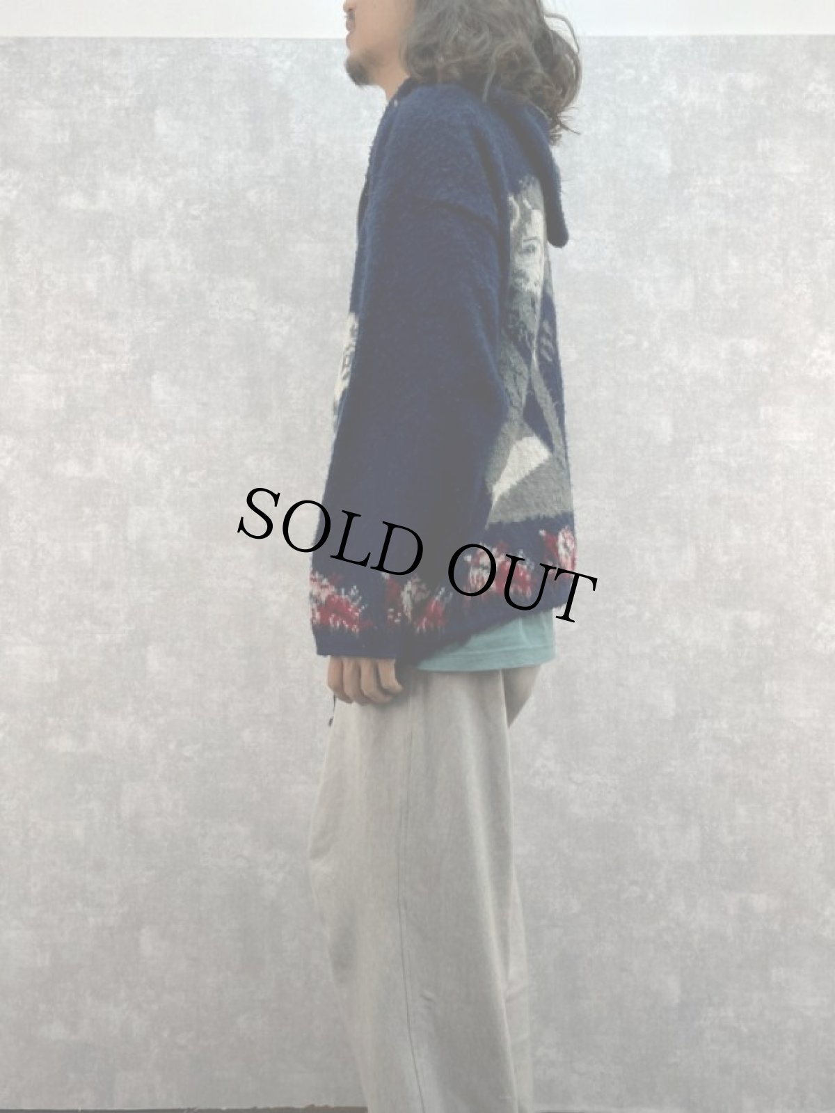 画像3: RUMINAHUI ウールシャギーニット ジップパーカー L (3)