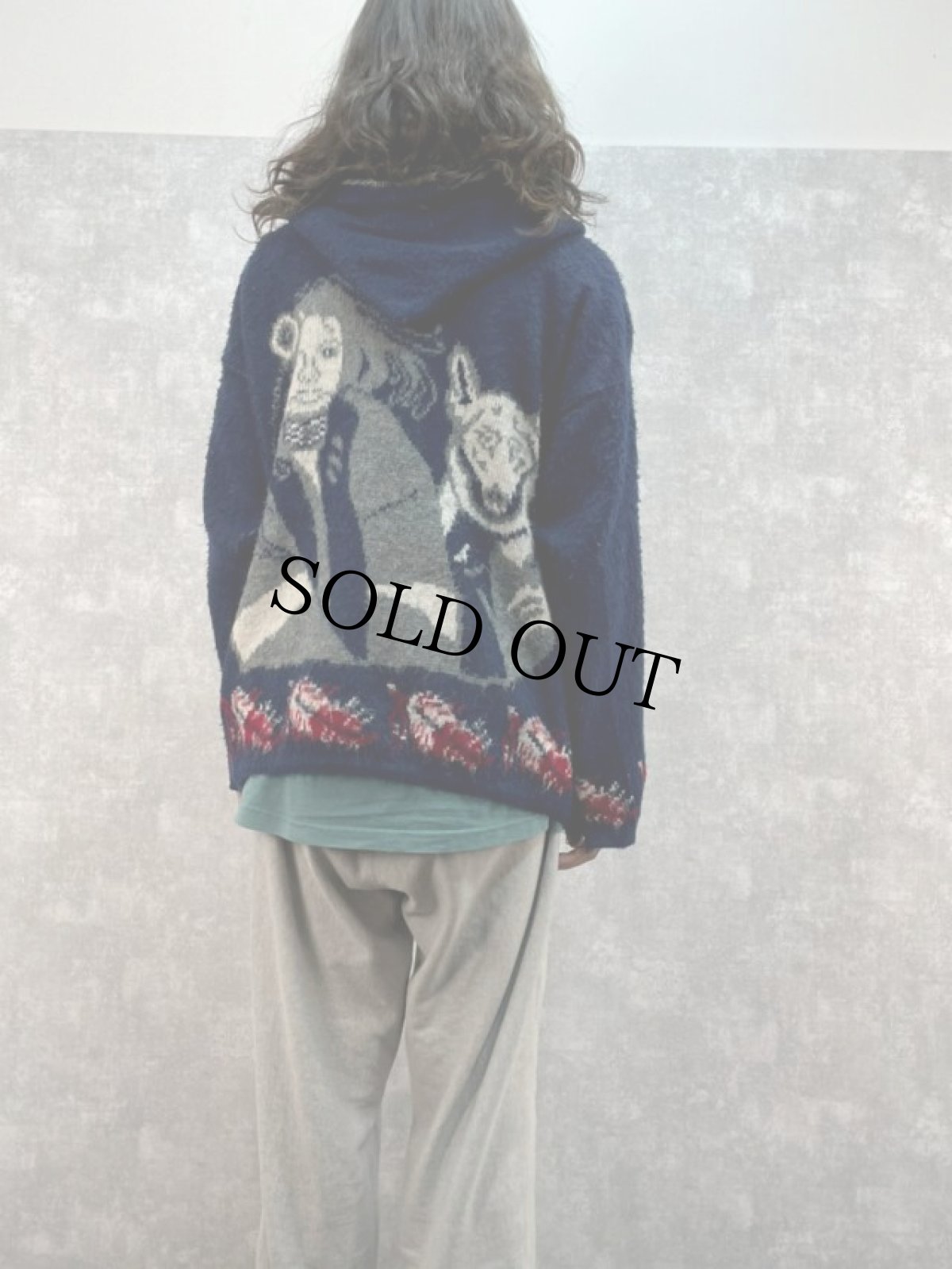 画像4: RUMINAHUI ウールシャギーニット ジップパーカー L (4)