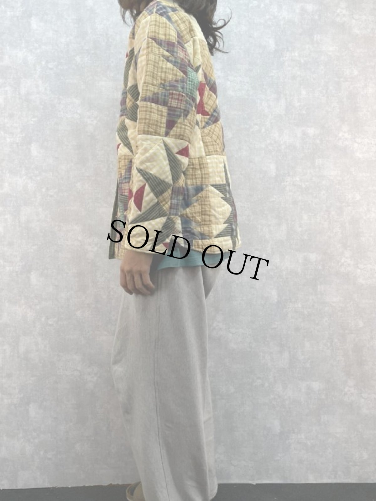 画像4: 80's~ Patch Magic パッチワーク＆ギンガムチェック リバーシブル キルティングジャケット (4)