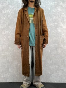 画像2: 80's SUNDANCE USA製 カラーデニムロングコート L (2)