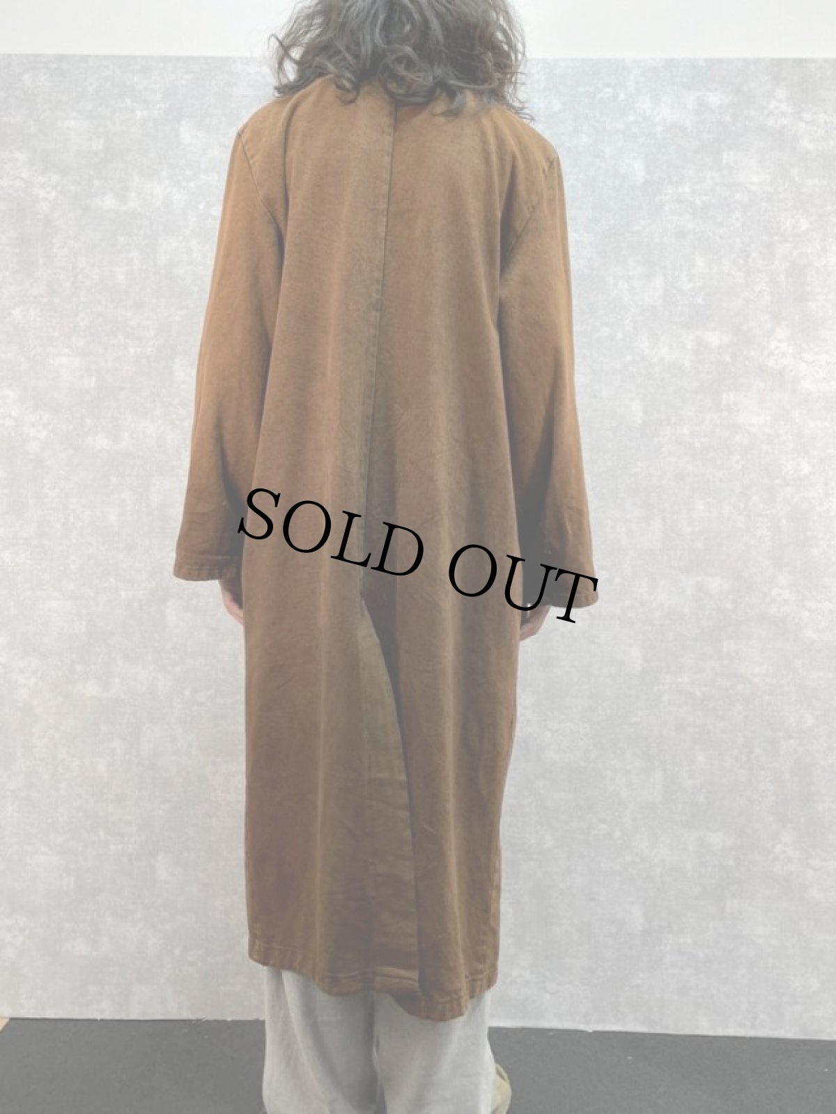 画像4: 80's SUNDANCE USA製 カラーデニムロングコート L (4)