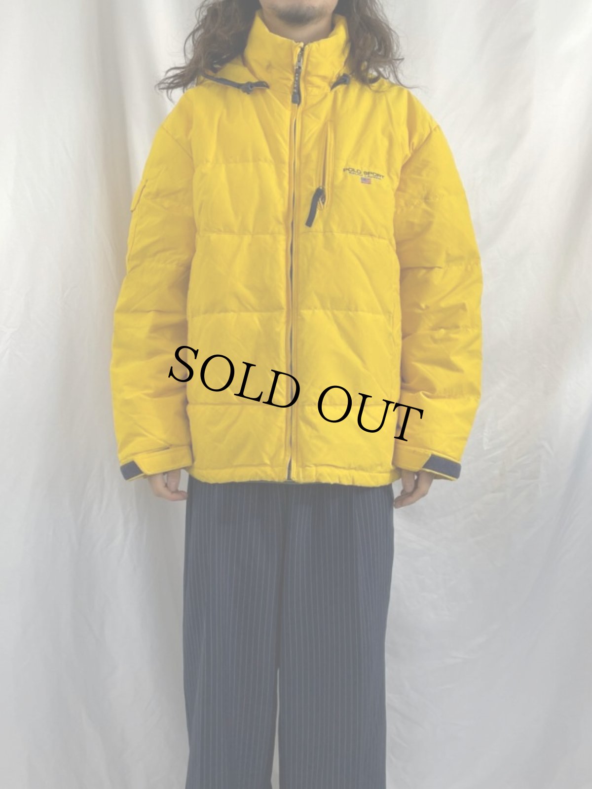 画像2: 90's POLO SPORT Ralph Lauren コットン×ナイロン ダウンジャケット XL (2)