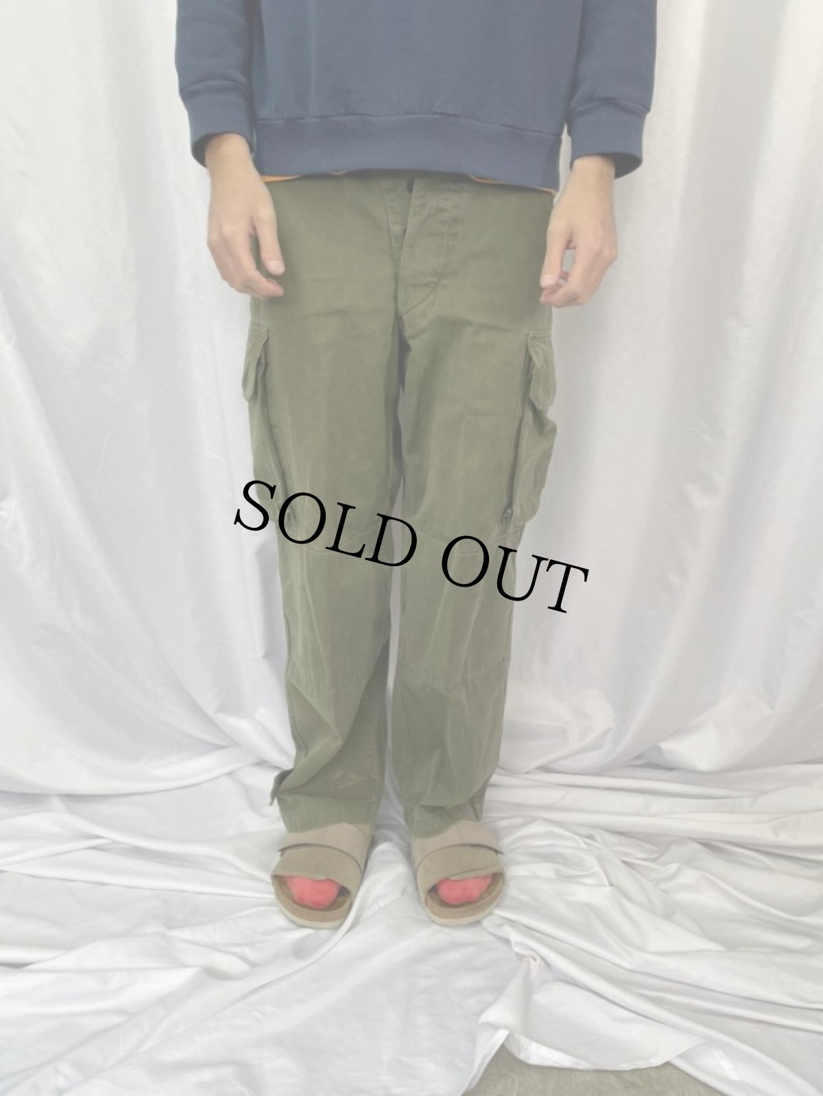 画像2: 50's French Army M-47後期 カーゴパンツ W31 (2)