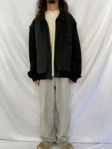 画像2: Peter Et Jon CLOTHING ニット切り替え ヌバックレザージャケット 3X (2)