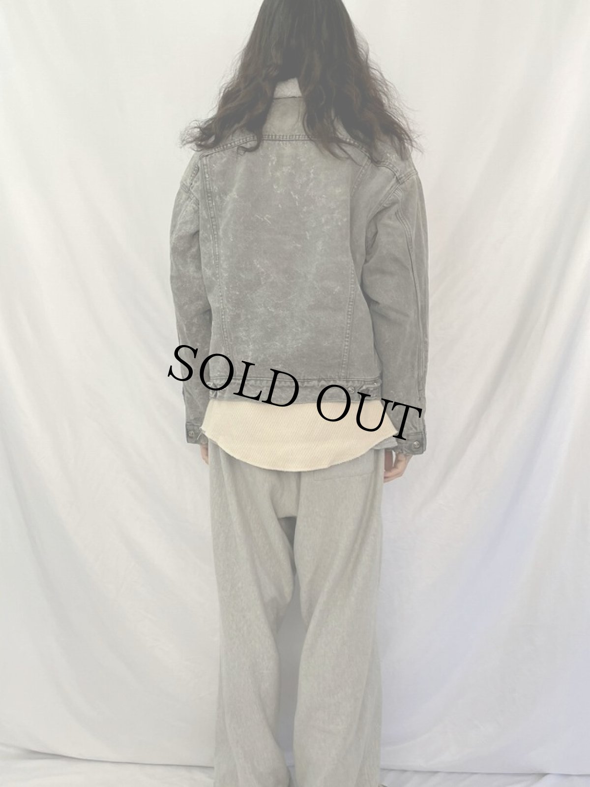 画像4: 80's Levi's USA製 ケミカルウォッシュデニム ボアジャケット L (4)