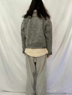 画像4: 80's Levi's USA製 ケミカルウォッシュデニム ボアジャケット L (4)