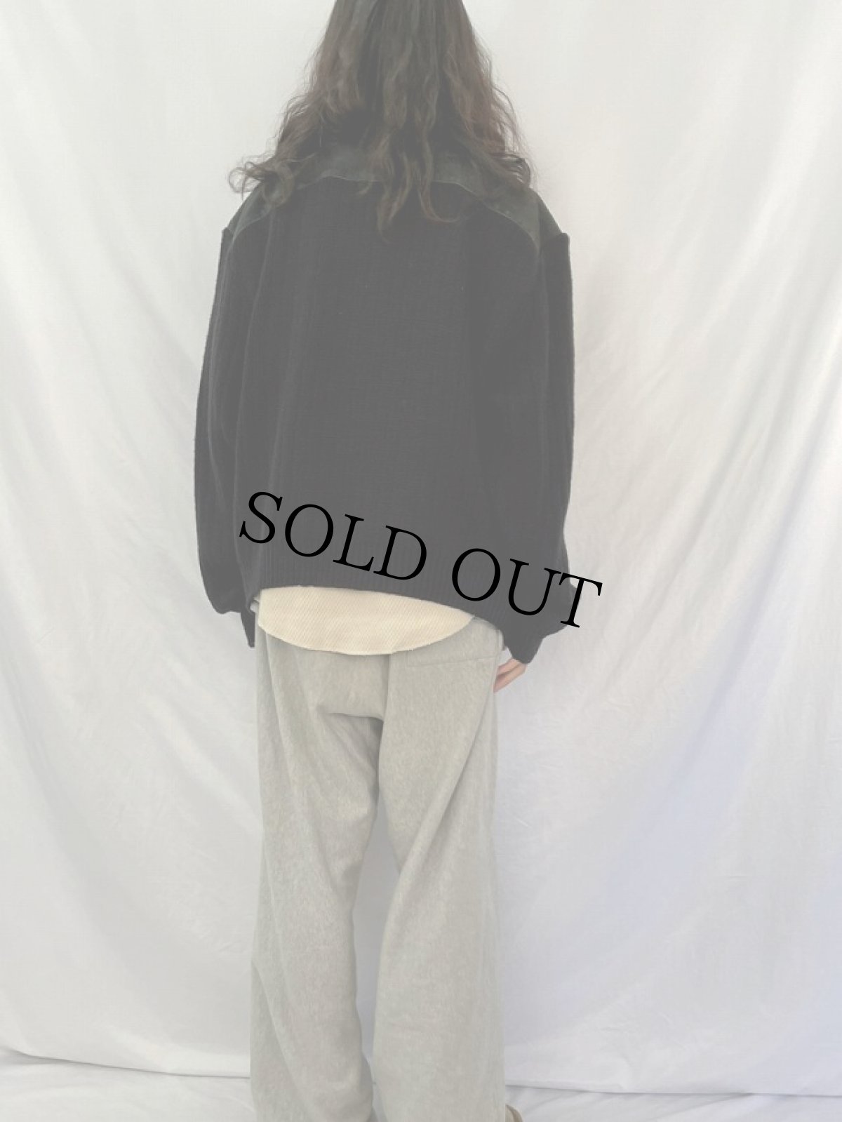 画像4: Peter Et Jon CLOTHING ニット切り替え ヌバックレザージャケット 3X (4)