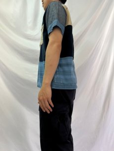画像3: KAPITAL 刺繍×パッチワークデザイン コットンシャツ M (3)