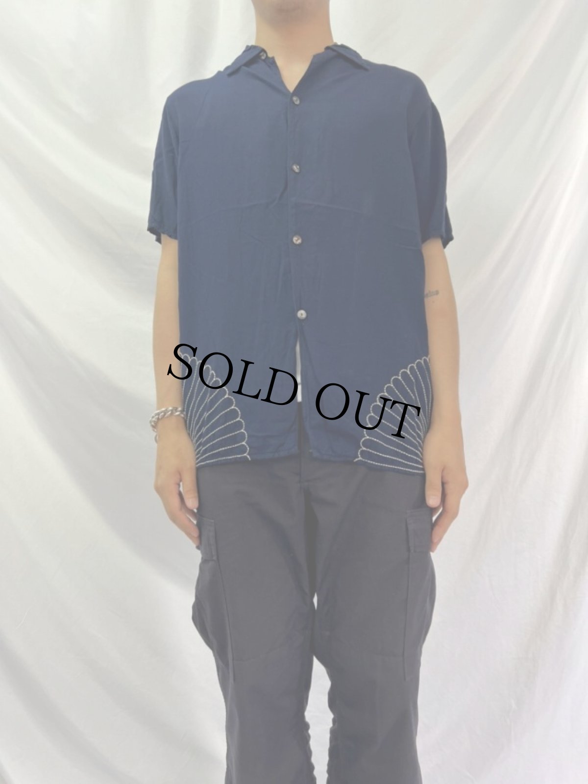 画像2: KAPITAL 風呂敷刺繍 レーヨンシャツ M (2)