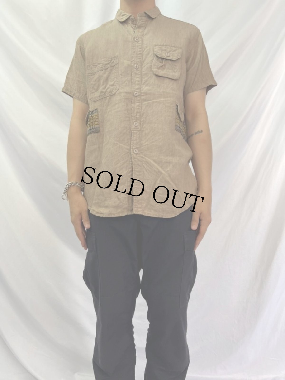 画像2: KAPITAL デザインリネンシャツ L (2)