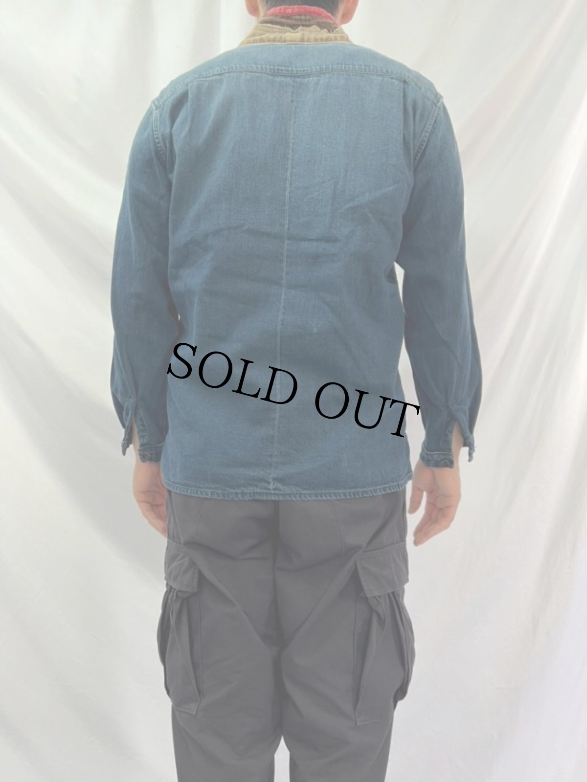 画像4: KAPITAL KOUNTRY 襤褸加工 コーデュロイ×デニム シャツジャケット M (4)