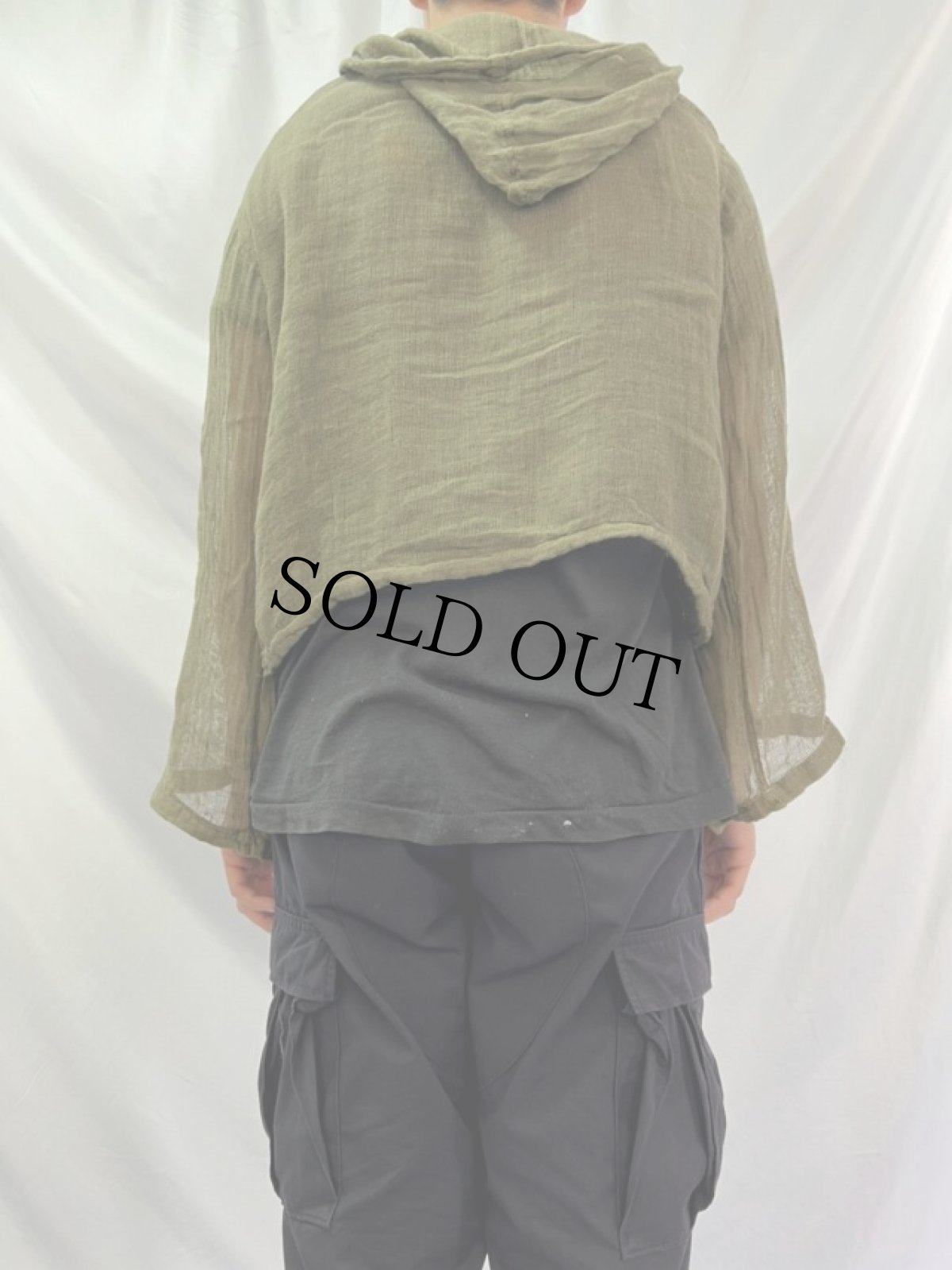 画像4: KAPITAL NAVY リネンメッシュパーカー S (4)