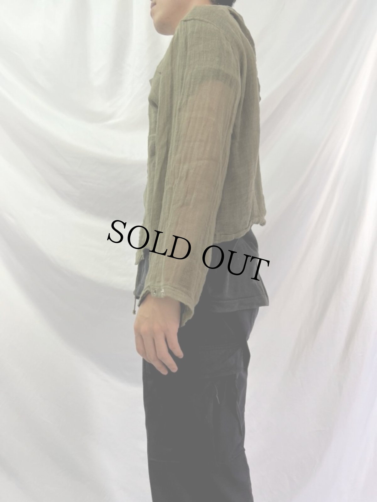 画像3: KAPITAL NAVY リネンメッシュパーカー S (3)